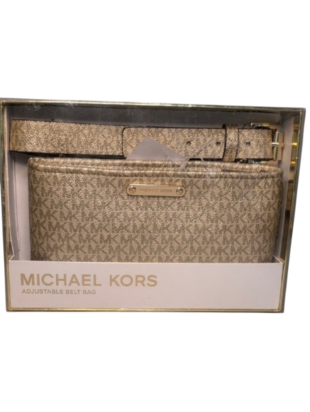 Michael Kors Metallic Adjustable Belt Bag in Gift Box